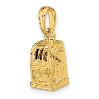 14k Yellow Gold 3-D Moveable Slot Machine Pendant