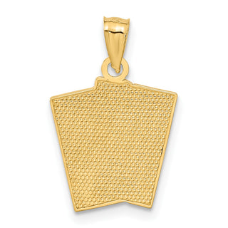 14k Yellow Gold Ace Of Hearts and Ace Of Spade All In! Cards Pendant