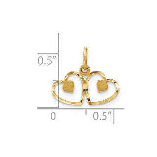 14k Yellow Gold Heart Charm C306