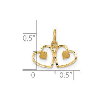 14k Yellow Gold Heart Charm C306