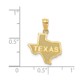 14k Yellow Gold State of TEXAS Map Pendant