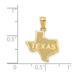 14k Yellow Gold State of TEXAS Map Pendant