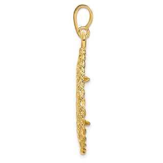 14k Yellow Gold Rope Edge w/ Scroll Design 15mm Prong Coin Bezel Pendant - Fits US $1 Type 2