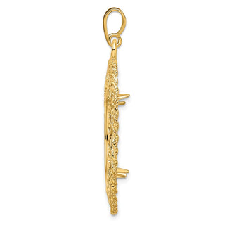 14k Yellow Gold Rope Edge w/ Scroll Design 21.6mm Prong Coin Bezel Pendant - Fits US $5 Bald Eagle and US $5 Congressional