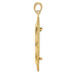 14k Yellow Gold Rope Edge w/ Scroll Design 34.2mm Prong Coin Bezel Pendant - Fits US $20 Liberty and US $20 St. Gaudens
