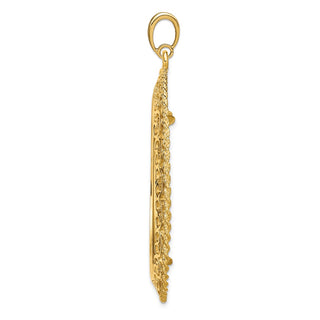14k Yellow Gold Rope Edge w/ Scroll Design 39.5mm Prong Coin Bezel Pendant - Fits 4 Ducat