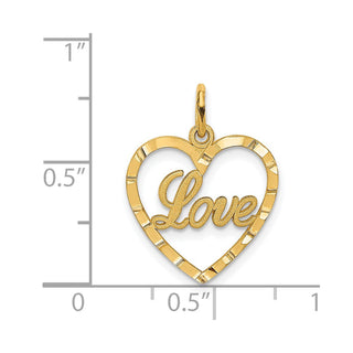 14k Yellow Gold Love Heart Pendant