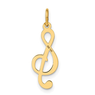14k Yellow Gold Polished Treble Clef Charm