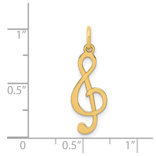 14k Yellow Gold Polished Treble Clef Charm