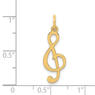 14k Yellow Gold Polished Treble Clef Charm