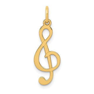 14k Yellow Gold Polished Treble Clef Charm