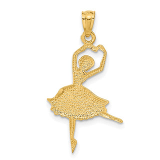 14k Yellow Gold Dancing Ballerina Pendant