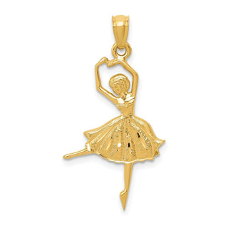 14k Yellow Gold Dancing Ballerina Pendant