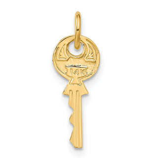 14k Yellow Gold Polished 3D Rounded Top Key Charm C313