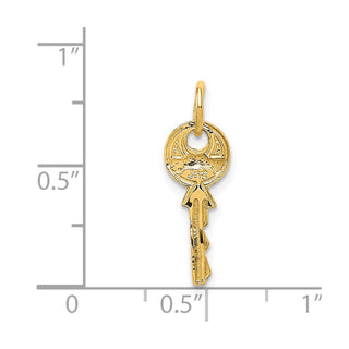 14k Yellow Gold Polished 3D Rounded Top Key Charm C313