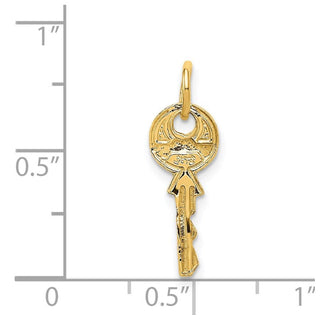 14k Yellow Gold Polished 3D Rounded Top Key Charm C313