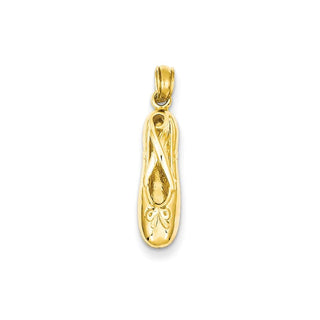 14k Yellow Gold 3-D Ballet Slipper Pendant C3131