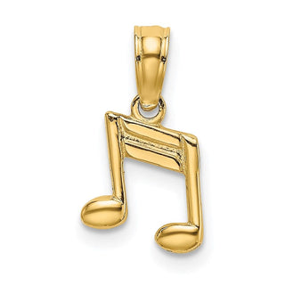14k Yellow Gold Double Notes Pendant