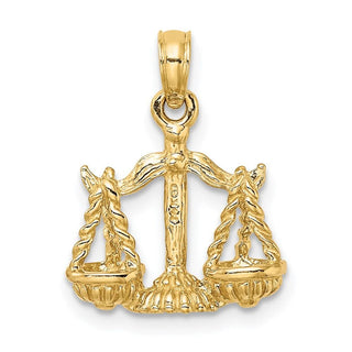 14k Yellow Gold 3-D Libra Zodiac Pendant