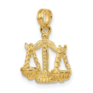 14k Yellow Gold 3-D Libra Zodiac Pendant