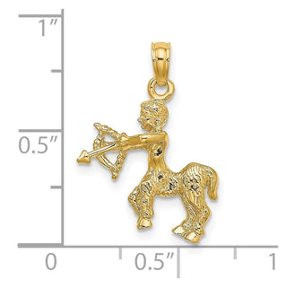 14k Yellow Gold 3-D Sagittarius Zodiac Pendant