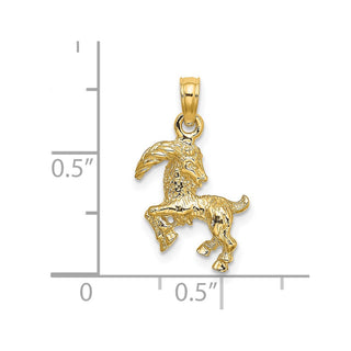 14k Yellow Gold 3-D Capricorn Zodiac Pendant