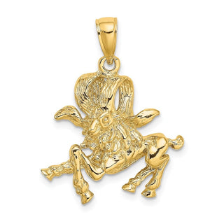 14k Yellow Gold Large Aries Zodiac Pendant