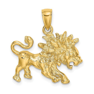 14k Yellow Gold Large Leo Zodiac Pendant