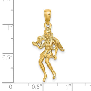 14k Yellow Gold Large Virgo Zodiac Pendant