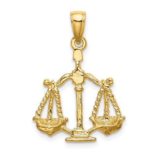 14k Yellow Gold Large Libra Zodiac Pendant
