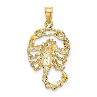 14k Yellow Gold Large Scorpio Zodiac Pendant
