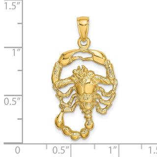 14k Yellow Gold Large Scorpio Zodiac Pendant