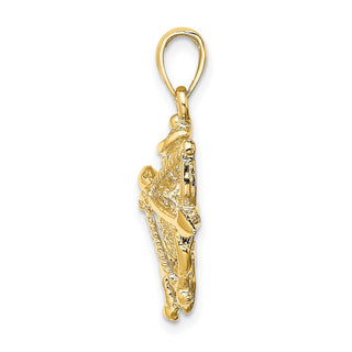 14k Yellow Gold Large Sagittarius Zodiac Pendant