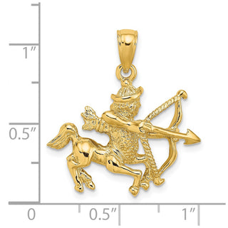14k Yellow Gold Large Sagittarius Zodiac Pendant