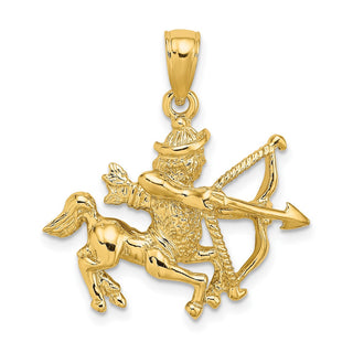 14k Yellow Gold Large Sagittarius Zodiac Pendant