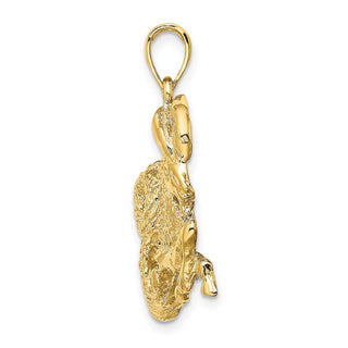 14k Yellow Gold Large Capricorn Zodiac Pendant