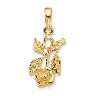 14k Yellow Gold Rose Pendant