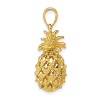 14k Yellow Gold 3-D Cut-Out Pineapple Pendant