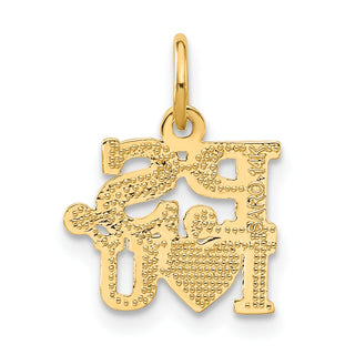 14k Yellow Gold P.S. I Love You Charm