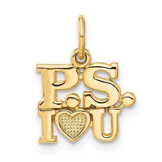 14k Yellow Gold P.S. I Love You Charm