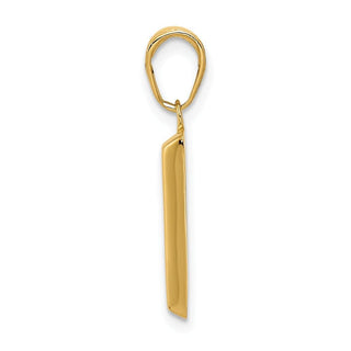 14k Yellow Gold 3-D Bar Pendant
