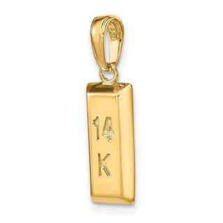 14k Yellow Gold 3-D Bar Pendant