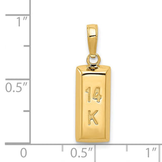 14k Yellow Gold 3-D Bar Pendant