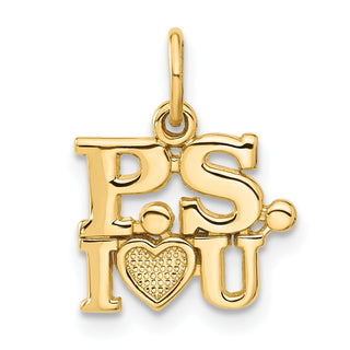 14k Yellow Gold P.S. I Love You Charm