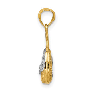 14k Yellow Gold and Rhodium Reversible Mom Handbag Pendant