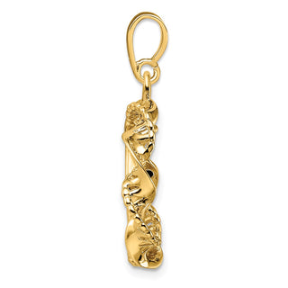 14k Yellow Gold 13mm Fancy Twisted Ribbon Prong Coin Bezel Pendant - Fits 2 Pesos and US $1
