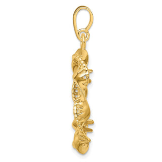 14k Yellow Gold 17.8mm Fancy Twisted Ribbon Prong Coin Bezel Pendant - Fits US $2.50 Liberty and Other Coins