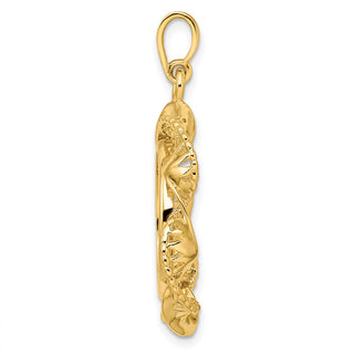 14k Yellow Gold 18mm Fancy Twisted Ribbon Prong Coin Bezel Pendant - Fits 1/10 oz Cat