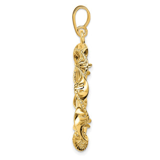 14k Yellow Gold 22mm Fancy Twisted Ribbon Prong Coin Bezel Pendant - Fits 1/4 oz American Eagle and Other Coins