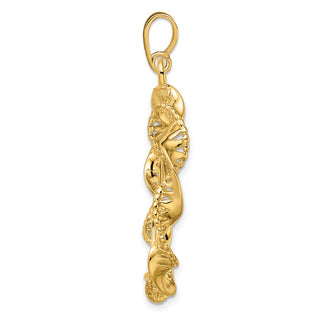 14k Yellow Gold 22.6mm Fancy Twisted Ribbon Prong Coin Bezel Pendant - Fits 10 Pesos and US $5 Liberty Classic